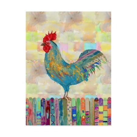 Ingrid Blixt 'Rooster On A Fence Ii' Canvas Art,14x19
